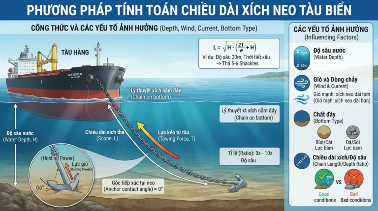 PHƯƠNG PHÁP TÍNH TOÁN CHIỀU DÀI XÍCH NEO TÀU BIỂN